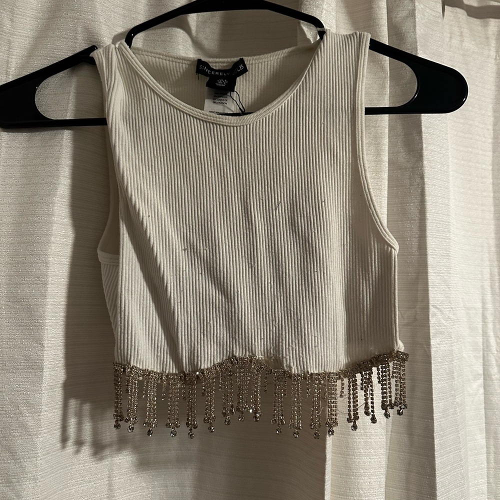 Crop top tank with diamonds